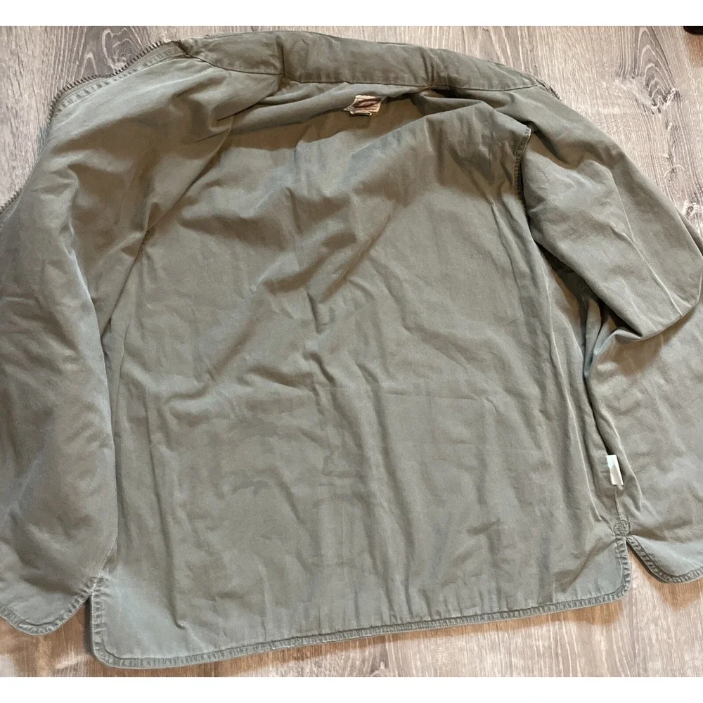 Vintage Banana Republic Vest Mens L Green Utility Safari Hunting 80s Khaki Zip